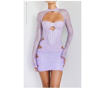 House of CB Corset Mini Dress in Lilac size L